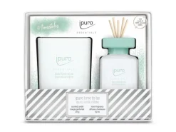 Ipuro Raumduft und Duftkerze Essentials 2er-Set Time To Be Hellblau-Weiß