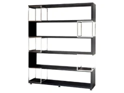 Jet-Line Aktenschrank/Regal Pavia in Schwarz Bezogen mit Kunstleder 220x180x40 cm