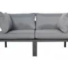 Jet-Line Garten Sofa Rhodos 2-Sitzer in Anthrazit-Grau mit Aluminiumrahmen