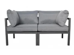 Jet-Line Garten Sofa Rhodos 2-Sitzer in Anthrazit-Grau mit Aluminiumrahmen
