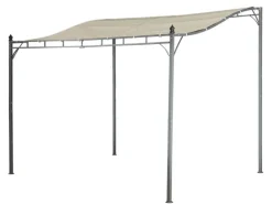 Jet-Line Gartenanbau-Pavillon Lagos aus Alu mit Überdachung 2,5 x 3 Meter in Anthrazit/Beige