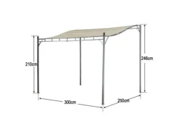 Jet-Line Gartenanbau-Pavillon Lagos aus Alu mit Überdachung 2,5 x 3 Meter in Anthrazit/Beige