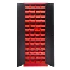 Jet-Line Kleinteileschrank Kirow in Anthrazit-Rot 67 cm Breit Inclusive 52 Stapelboxen