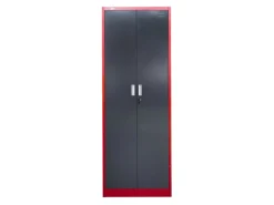 Jet-Line Kleinteileschrank Kirow in Anthrazit-Rot 67 cm Breit Inclusive 52 Stapelboxen
