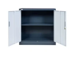 Jet-Line Stahlschrank Kiew in Anthrazit-Weiß 90 x 40 x 90 cm mit Abschließbaren Türen