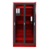 Jet-Line Stahlschrank St Petersburg in Anthrazit-Rot 90 x 40 x 185 cm Abschließbare Türen/Glasfront