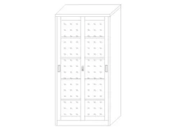 Jet-Line Stahlschrank St Petersburg in Anthrazit-Rot 90 x 40 x 185 cm Abschließbare Türen/Glasfront