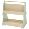 Joyz Kinder Bücherregal Tanne 60x38x705 cm Grün-Natur 2 Seitiges Regal aus Holz