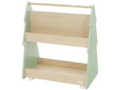 Joyz Kinder Bücherregal Tanne 60x38x705 cm Grün-Natur 2 Seitiges Regal aus Holz
