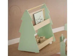 Joyz Kinder Bücherregal Tanne 60x38x705 cm Grün-Natur 2 Seitiges Regal aus Holz