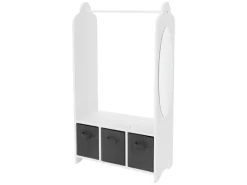 Joyz Kinder Kleiderständer mit Ablage Fächer Spiegel Weltraum 63x30x115 cm Weiß