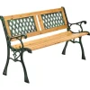 Juskys 2 Sitzer Gartenbank Sanremo aus Lackiertem Holz und Gusseisen