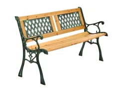 Juskys 2 Sitzer Gartenbank Sanremo aus Lackiertem Holz und Gusseisen