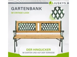 Juskys 2 Sitzer Gartenbank Sanremo aus Lackiertem Holz und Gusseisen