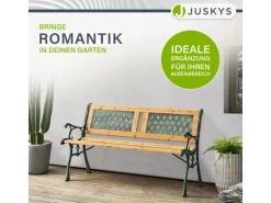 Juskys 2 Sitzer Gartenbank Sanremo aus Lackiertem Holz und Gusseisen