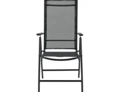 Juskys Aluminium Gartengarnitur Milano 9 Teilig mit Tisch und 8 Stühlen Dunkelgrau