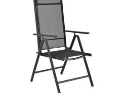Juskys Aluminium Gartengarnitur Milano 5 Teilig mit Tisch und 4 Stühlen Dunkelgrau