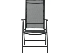 Juskys Aluminium Gartengarnitur Milano 5 Teilig mit Tisch und 4 Stühlen Dunkelgrau