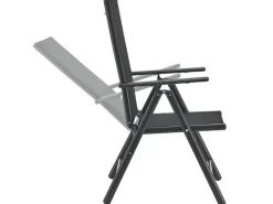 Juskys Aluminium Gartengarnitur Milano 5 Teilig mit Tisch und 4 Stühlen Dunkelgrau
