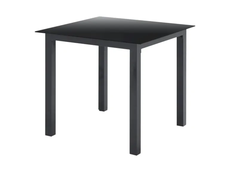 Juskys Aluminium Gartengarnitur Milano 5 Teilig mit Tisch und 4 Stühlen Dunkelgrau