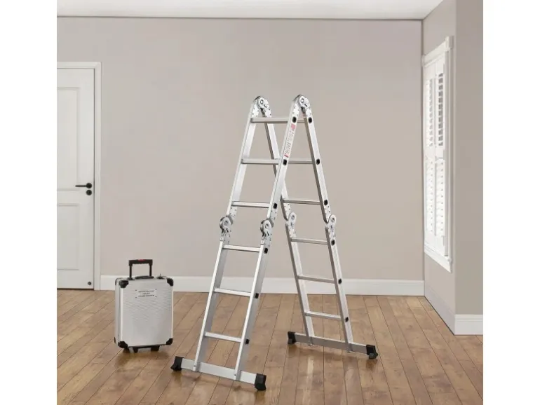 Juskys Aluminium Multifunktionsleiter 3,6m Tragfähigkeit bis 150 kg