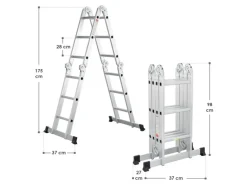 Juskys Aluminium Multifunktionsleiter 3,6m Tragfähigkeit bis 150 kg