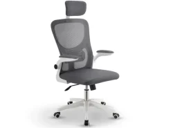 Juskys Ergonomischer Bürostuhl Baltimore Weiß Grau