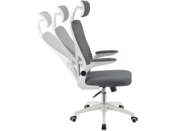 Juskys Ergonomischer Bürostuhl Baltimore Weiß Grau