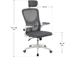 Juskys Ergonomischer Bürostuhl Baltimore Weiß Grau
