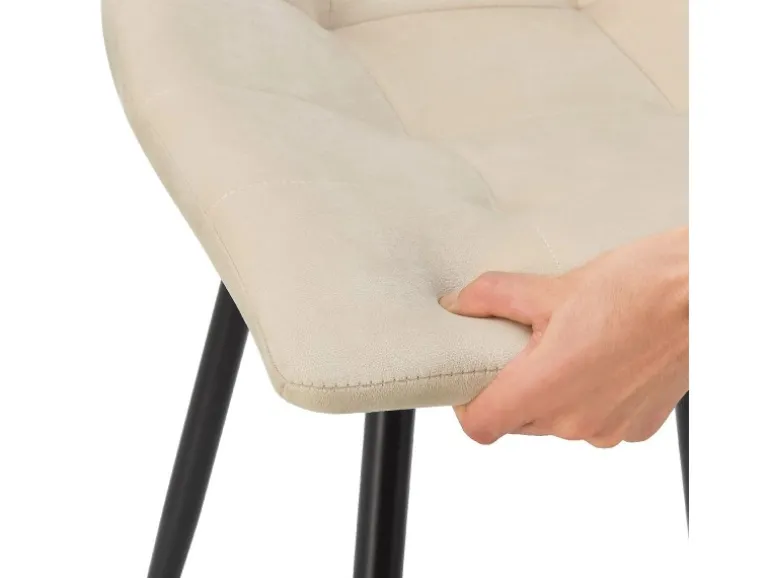 Juskys Esszimmerstuhl Blanca 6er Set mit Samt Beige