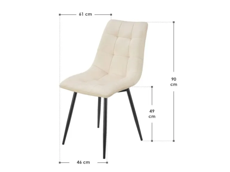 Juskys Esszimmerstuhl Blanca 6er Set mit Samt Beige