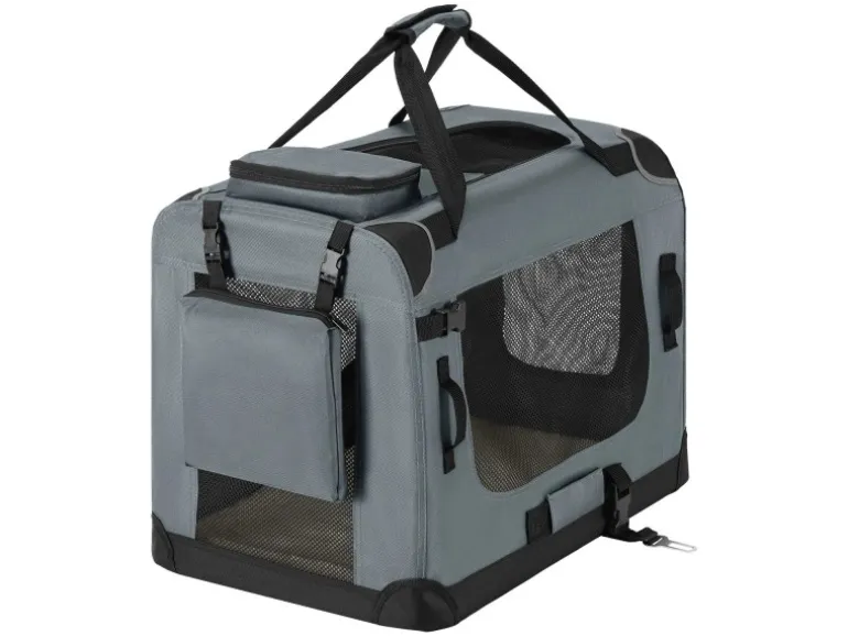 Juskys Faltbare Hundetransportbox Lassie L Dunkelgrau
