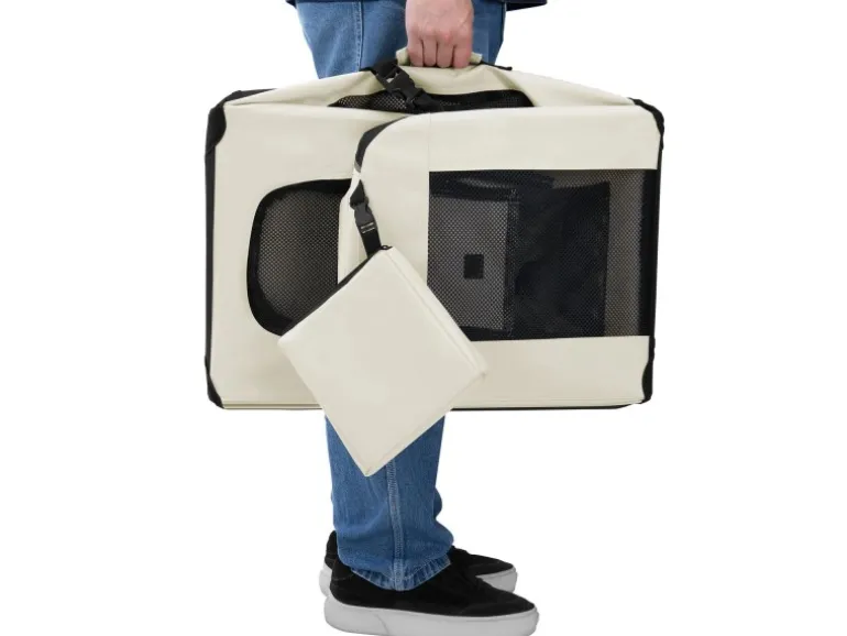 Juskys Faltbare Hundetransportbox Lassie M Beige