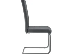 Juskys Freischwinger Stuhl Vegas 2er Set aus Kunstleder Grau