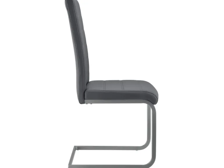Juskys Freischwinger Stuhl Vegas 2er Set aus Kunstleder Grau
