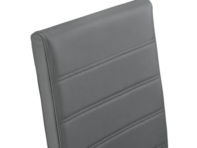Juskys Freischwinger Stuhl Vegas 2er Set aus Kunstleder Grau