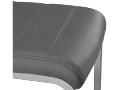 Juskys Freischwinger Stuhl Vegas 2er Set aus Kunstleder Grau