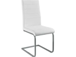 Juskys Freischwinger Stuhl Vegas 2er Set aus Kunstleder Weiß