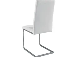 Juskys Freischwinger Stuhl Vegas 2er Set aus Kunstleder Weiß