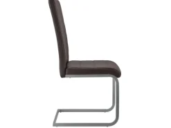 Juskys Freischwinger Stuhl Vegas 4er Set aus Kunstleder Braun