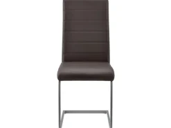 Juskys Freischwinger Stuhl Vegas 4er Set aus Kunstleder Braun