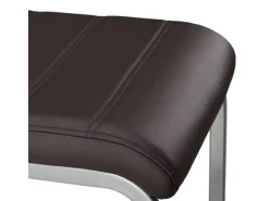 Juskys Freischwinger Stuhl Vegas 2er Set aus Kunstleder Braun
