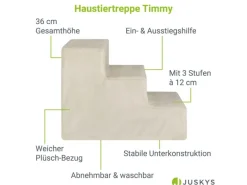 Juskys Haustiertreppe Timmy mit 3 Stufen Beige