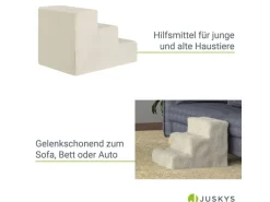 Juskys Haustiertreppe Timmy mit 3 Stufen Beige