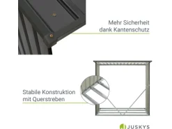 Juskys Holzunterstand Enno aus Stahl Grau