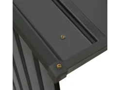 Juskys Holzunterstand Enno aus Stahl Grau