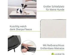 Juskys Hundebett Milow Orthopädisch Wendbar 76x51 cm Beige