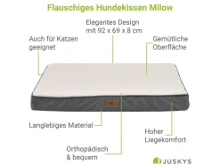 Juskys Hundebett Milow Orthopädisch Wendbar 92x69 cm Beige