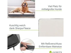 Juskys Hundebett Milow Orthopädisch Wendbar 92x69 cm Beige