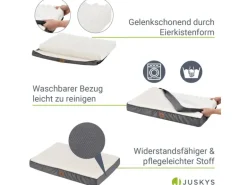 Juskys Hundebett Milow Orthopädisch Wendbar 92x69 cm Beige